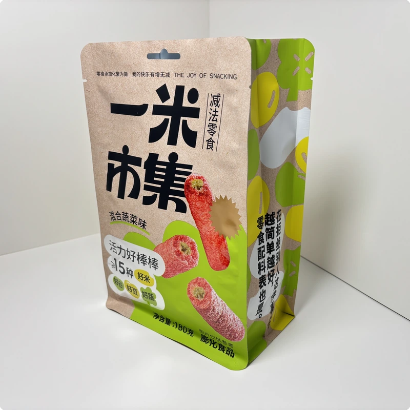 Custom flat bottom pouch from DSS Pack with 5-panel gravure printing, premium box shape, and full-color brand graphics — designed for retail coffee, pet food, and premium snacks