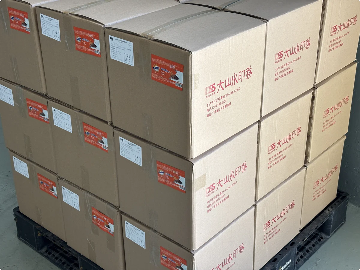 Packed flexible pouches ready for delivery at DSS Pack