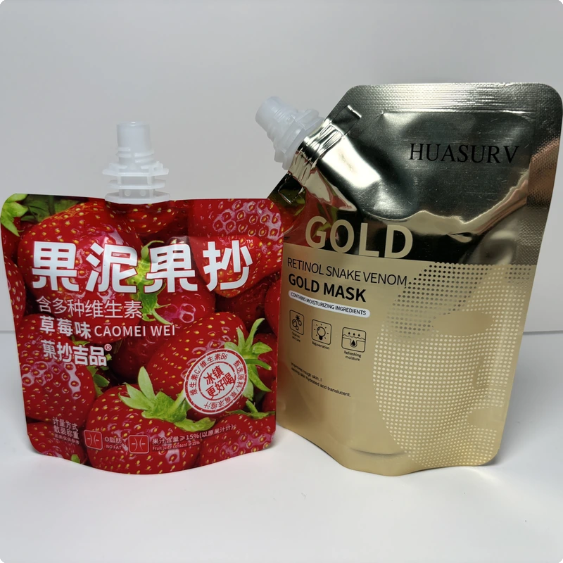Spout pouch for liquid and sauce